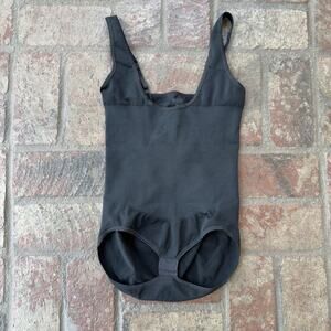 Assets Spanx Black Bodysuit Open Bust Size 1X